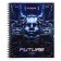 A notebook of 60 sheets in a cage on a future crest, cover coated cardboard, matte lamination, foil embossing, mix