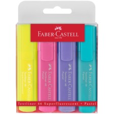 A set of textbooks of 4.0 mm colors, Faber-Castell TL 46 Pastel + Superfluorescent (pastel + fluorescent yellow), in case 154610/15461000