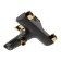 Bath mixer Zein Z3890, single -leaf, watering can 3 modes, hose, holder, black/Gold