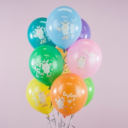 Shar Latex 12 "Buba", pastel, 1-way, set 25 pcs., Mix-1