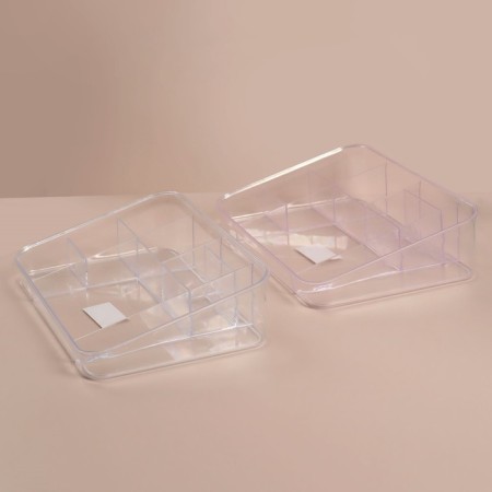 Organizer for storing manicure/cosmetic supplies, 8 sections, 26 × 20 × 7 cm, transparent/mix color-4