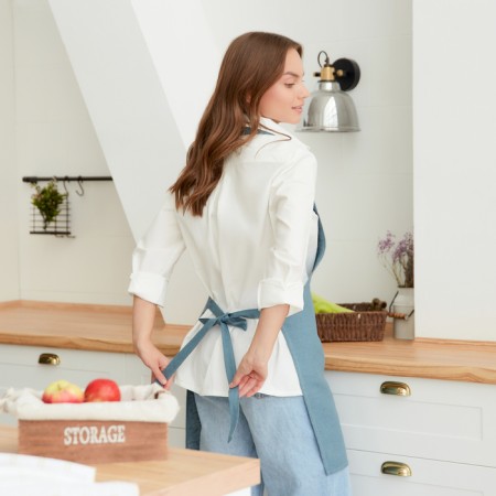 Apron Ethel Eco Turquoise, 60x70cm, 100% flax, 245 g/m2-5
