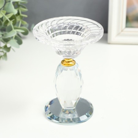 Glass of Glass for 1 candle "Elisius" oval leg 9x9x13 cm-1