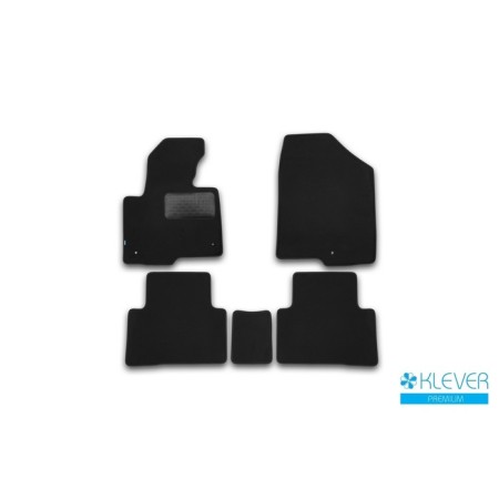 Rugs in the cabin Klever Premium Hyundai Santa Fe automatic transmission 2012-2016, cross., 5 pcs. (textile)