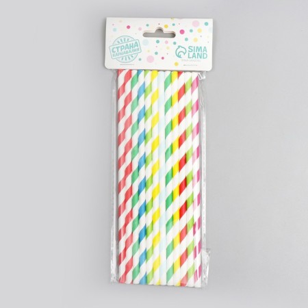 The cocktail tubes "Spiral", set 12 pcs., Mix color-1