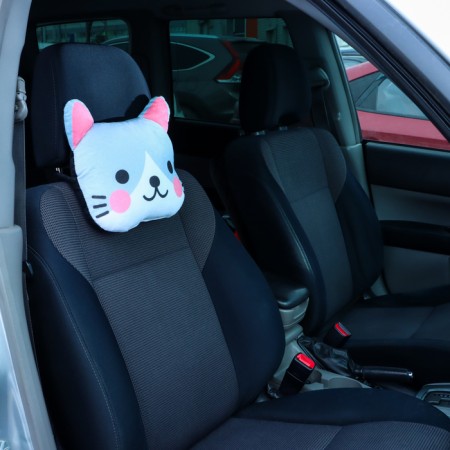 Pillow for the headrest Matech Cutie Line, 30 x 25 x 10 cm, gray, pink