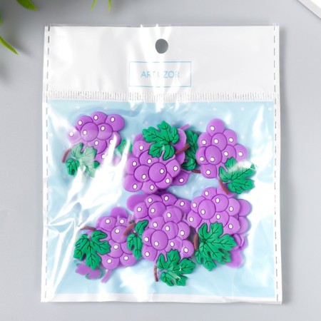Decor for creativity rubber "Grapes" set 15 pcs 3.4x2.5 cm-3