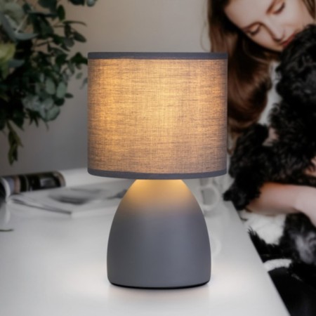 Rivoli Nadine 1he14 table lamp, 40 watts Gray ceramics with lampshade-4