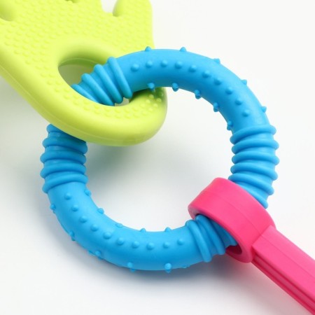 Chewing toy "Always together!", TPR, 18.5 cm, palm/circle/key-4