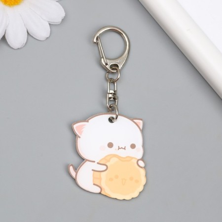 Acryl keychain "Kitten with a cracker" 4x3.4 cm