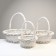 Stick of baskets, 49x18/45 cm, 39x16/38 cm, 30x13/33 cm, white, willow