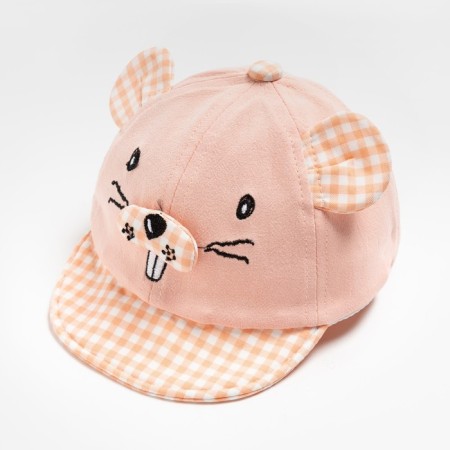 Baseball cap, pink color, size 44-46