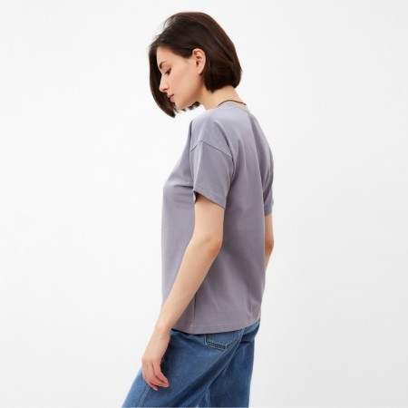 Women's T -shirt Minaku: Basic line color gray, size 44-3