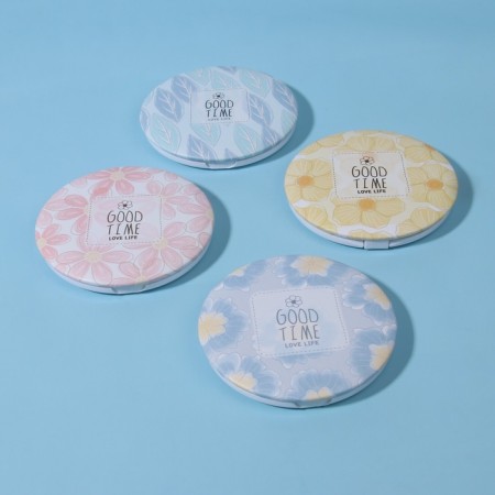 Mirror folding “Tenderness and inscriptions”, D 7.5 cm, with an increase, Mix drawing-4