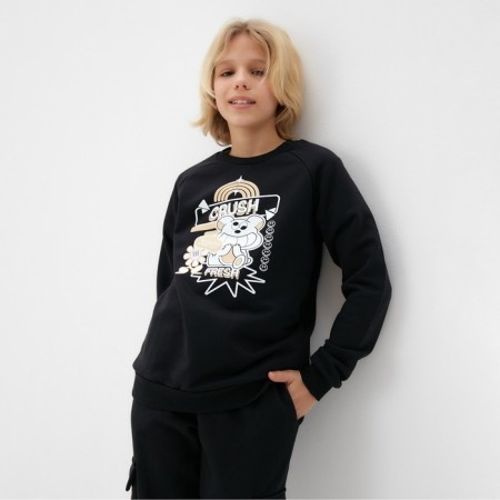 Свитшот детский MINAKU, цвет чёрный, рост 110 см-2
