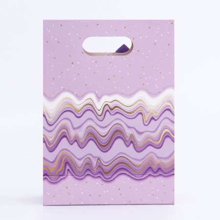 Gift box-package, packaging with a cut handle, “purple grace”, 14 x 6 x 21 cm-1