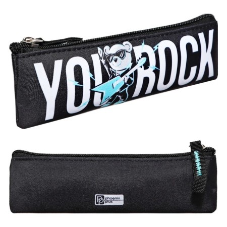 Penal soft, 1 department, 60 x 200 mm, flat, phoenix "rock" black 65313