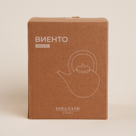 Teapot of ceramic ceramic SL Home "Vento", 650 ml, 15 × 12 × 16.5 cm, beige color-6