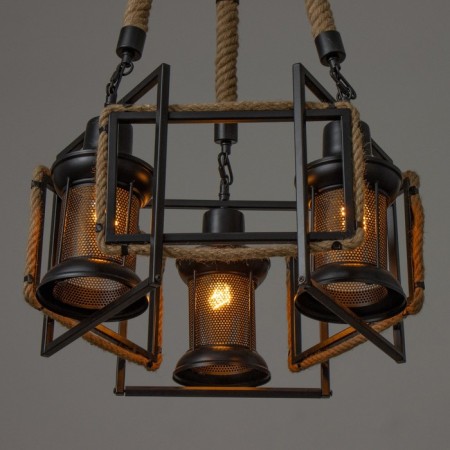 Caus -chandelier "MADILAL" 3HE27 Black 40x42x64cm Bayerlux-3