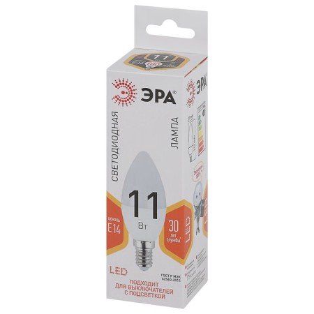 LED LED era Standard "candle", 11 W, E14, 880 lm, 2700k, glow warm white-2