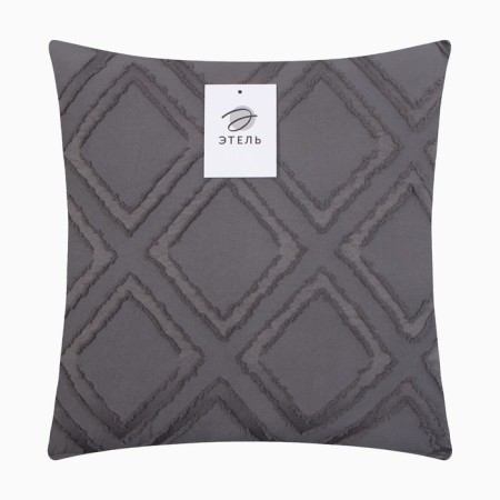 Decorative pillowcase "Ethel" rhombus 42x42 cm, gray-3