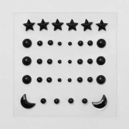 Earrings "Stickers" Cosmos, black color-1