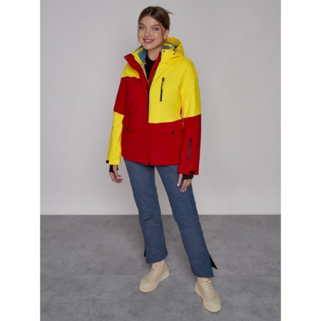 Ski jacket female winter, size 44, yellow color-9