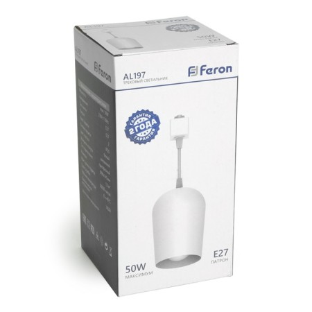 Snow -phase track lamp for Feron AL197, IP20, E27, 50 W, 90x90x145 mm, white color-3