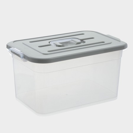 Storage container with a lid Ricco, 15 l, 41.5 × 27 × 22 cm, beige color-4