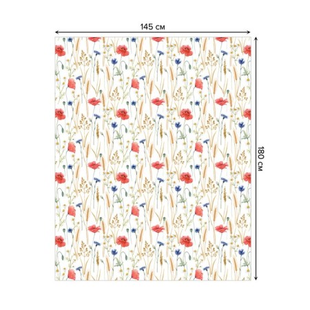 The tablecloth “Field of Macs”, rectangular, Saten, size 145x180 cm-1