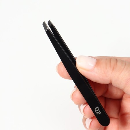 Pinzet "Premium" beveled, wide, 9.6 cm, on the blister, black color-5