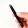 Pinzet "Premium" beveled, wide, 9.6 cm, on the blister, black color