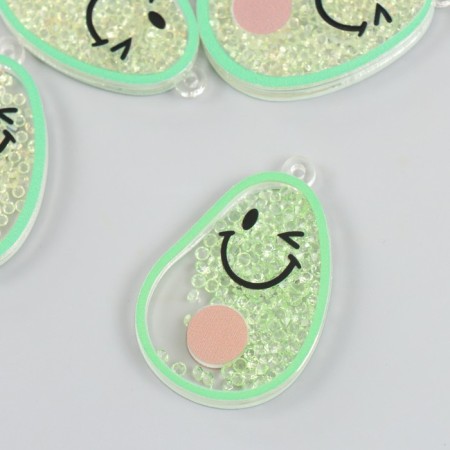 Shakeker for Akril's work "Avocado with face" with beads 0.5x3.7x5.5 cm-1