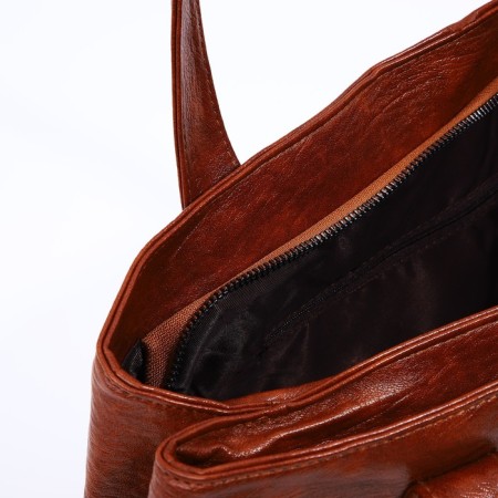 Bag-bag with zipper brown color-4
