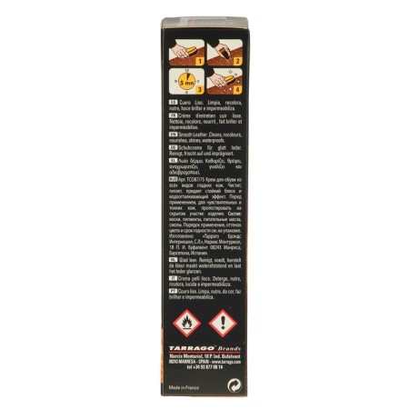 Shoe cream Tarrago Leather Cream 018, black color, a tube with a sponge, 75 ml-2