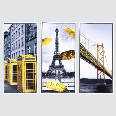 Sticker Plastic Interior triptych "attractions" set 3 sheets 29.5x61 cm-1