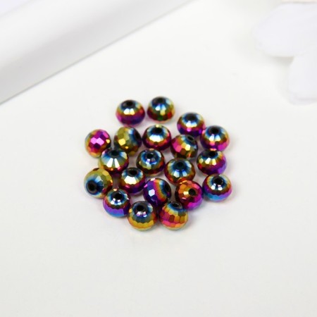 Glass beads, 6 mm, 20 pcs. rainbow-1