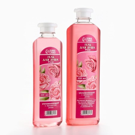 Shower gel, moisturizing, 490 ml, rose aroma, beauty pantry-8