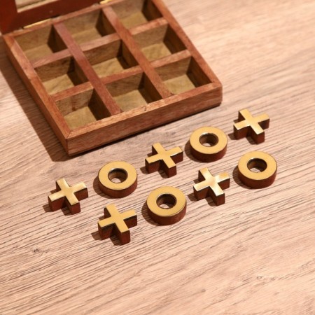 Game desktop "Cross-cuts" 13x13 cm, manpower, brass-4
