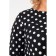 Female blouse, size 52, black color, white