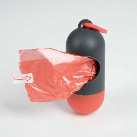 Container with packets for cleaning for dogs (roll 15 packets 29x21 cm), gray with red-3