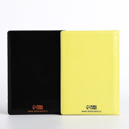 Gift set: 2 covers for passport, black/yellow color-2