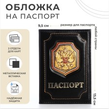 Cover for passport, black color
