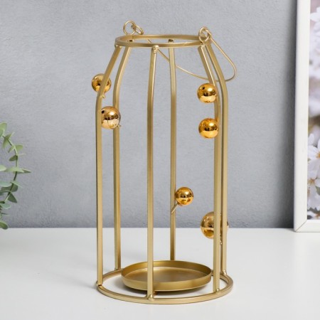 Climber Metal "Golden Balls" gold 14x14x26 cm-3