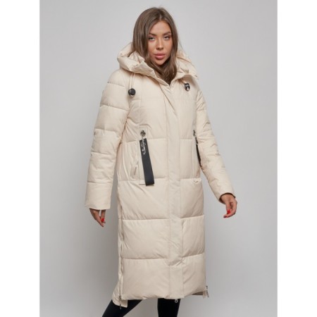 Coat insulated winter female, size 44, color light-beige-6