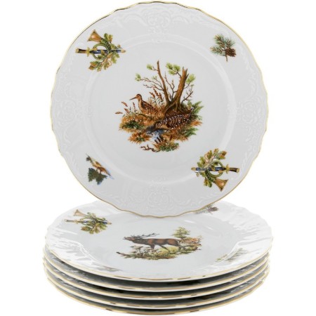 Small plate bernadotte, decor "Hunting Stories", 21 cm-7