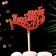 Topper wooden "I love you" red 13x8 cm