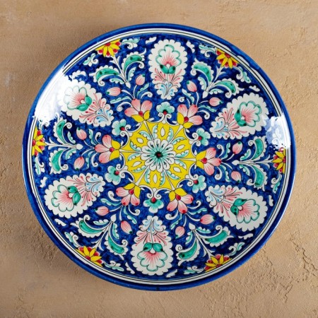 Largan Rishtan ceramics "Flowers", 32 cm, blue-1