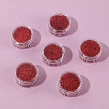 Set of sparkles for decor, small grinding, red color, 6 pieces