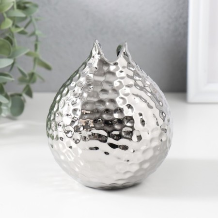 Ceramics candlestick per 1 candle "Pomegranate" d = 4.5 cm silver 10x10x11.5 cm-1